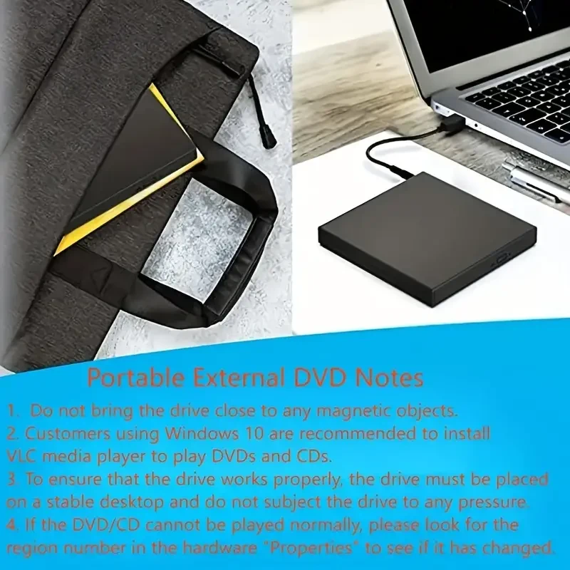 External CD DVD Drive, USB 2.0 Slim Portable
