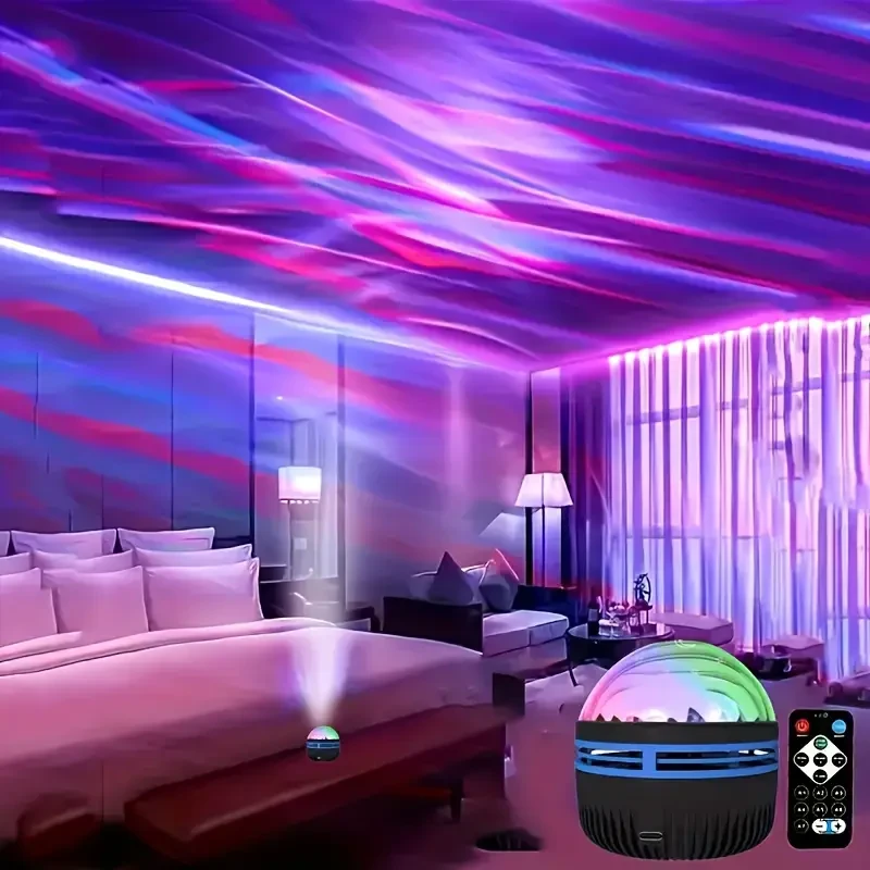 1pc LED Northern Light Projector Light, Multicolor Pattern And Remote Control