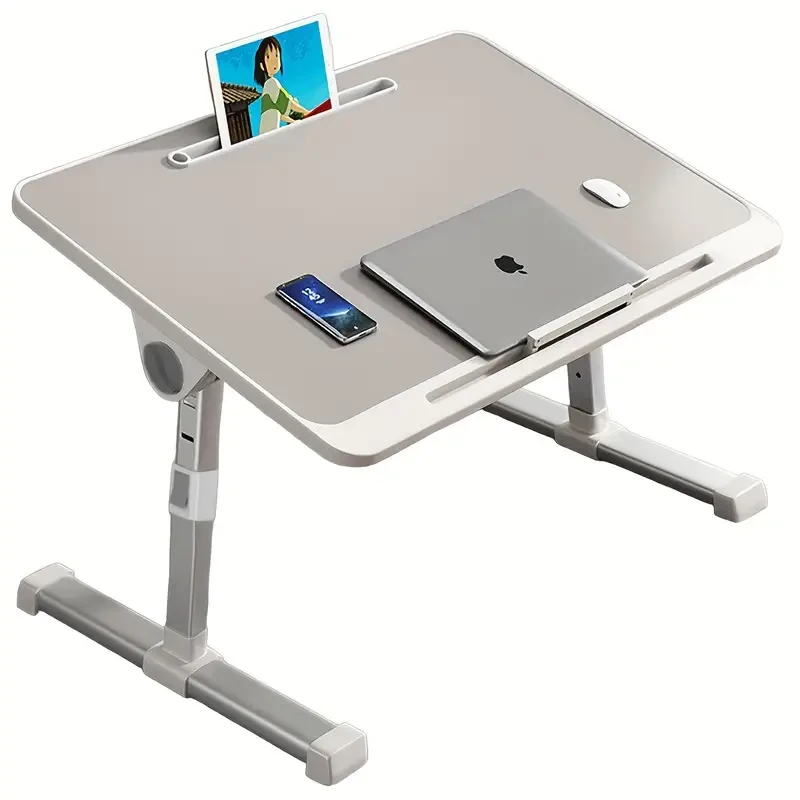 1PC Adjustable Laptop Bed Table 60x40cm With Heights 29-42cm And Angles Foldable Design