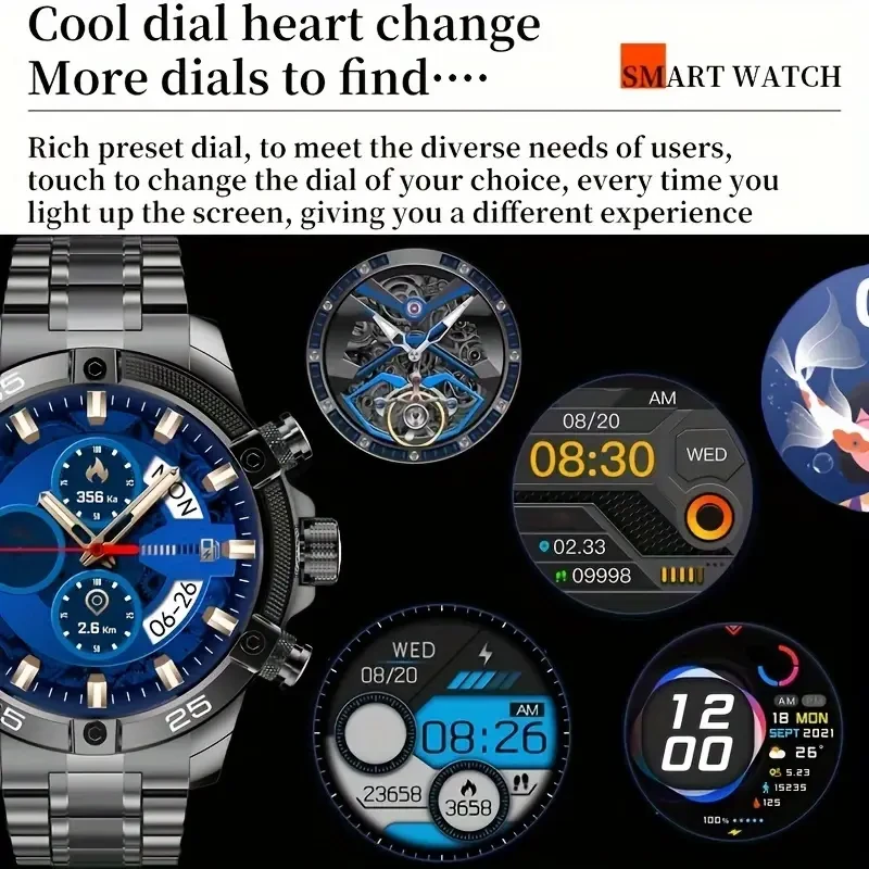 2024 Smart Watch Men Wireless Call 360*360 HD Screen 1.53'' Business Smartwatch Sport Fitness Tracker Watches Men Father's Day Gift