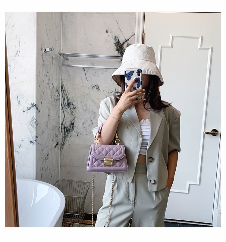 Summer New Fashion Chain Messenger Net Red Ladies Rhombus Small Square Bag