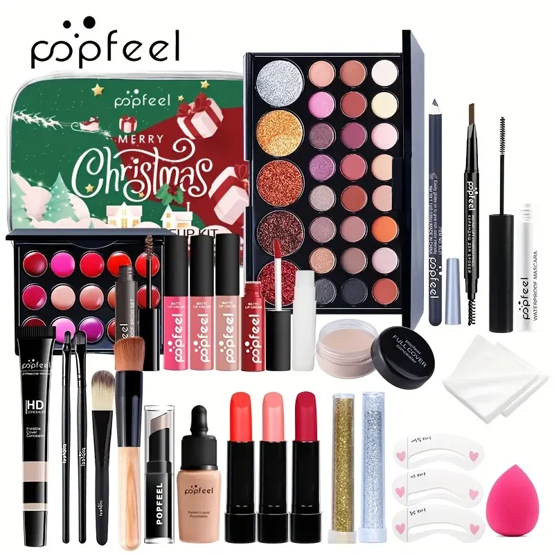 Christmas Makeup Kit - Complete Cosmetic Set for Stage & Holiday Performances