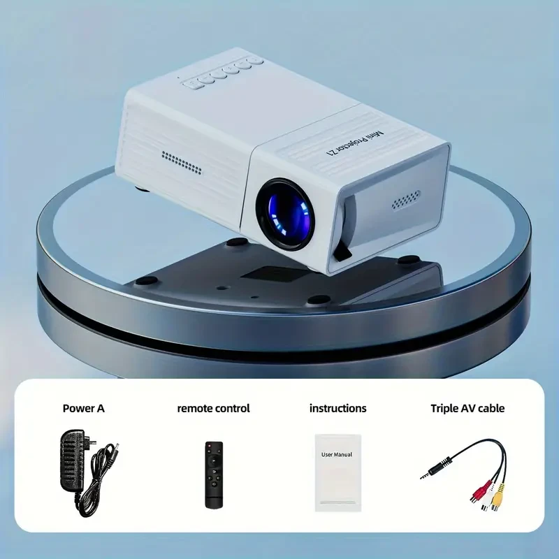 Portable Mini Projector 1080P, 3D-Ready, LCD Display, Tabletop Mount, Button Control, USB Video, 220-240V, 30-49 ANSI Lumens, 2000-2499