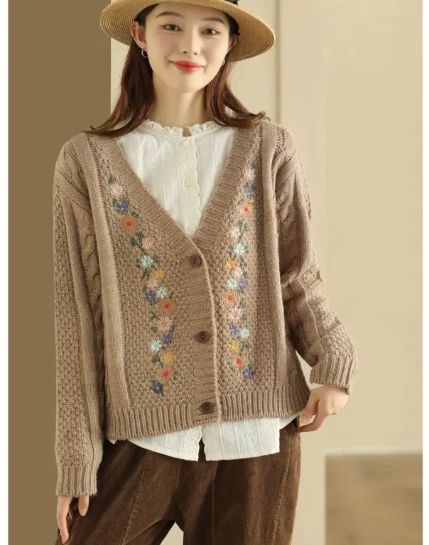 Ancient Coffee Clothing Wool Blended Knitted Coat