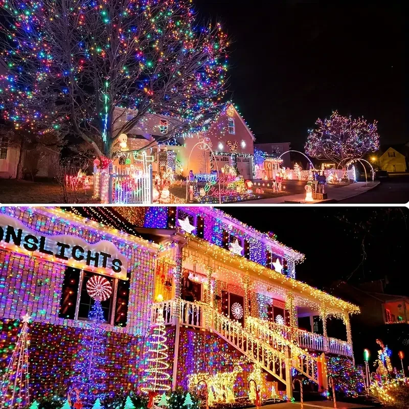 Solar String Lights, RGB Multi-Color & Warm White LED