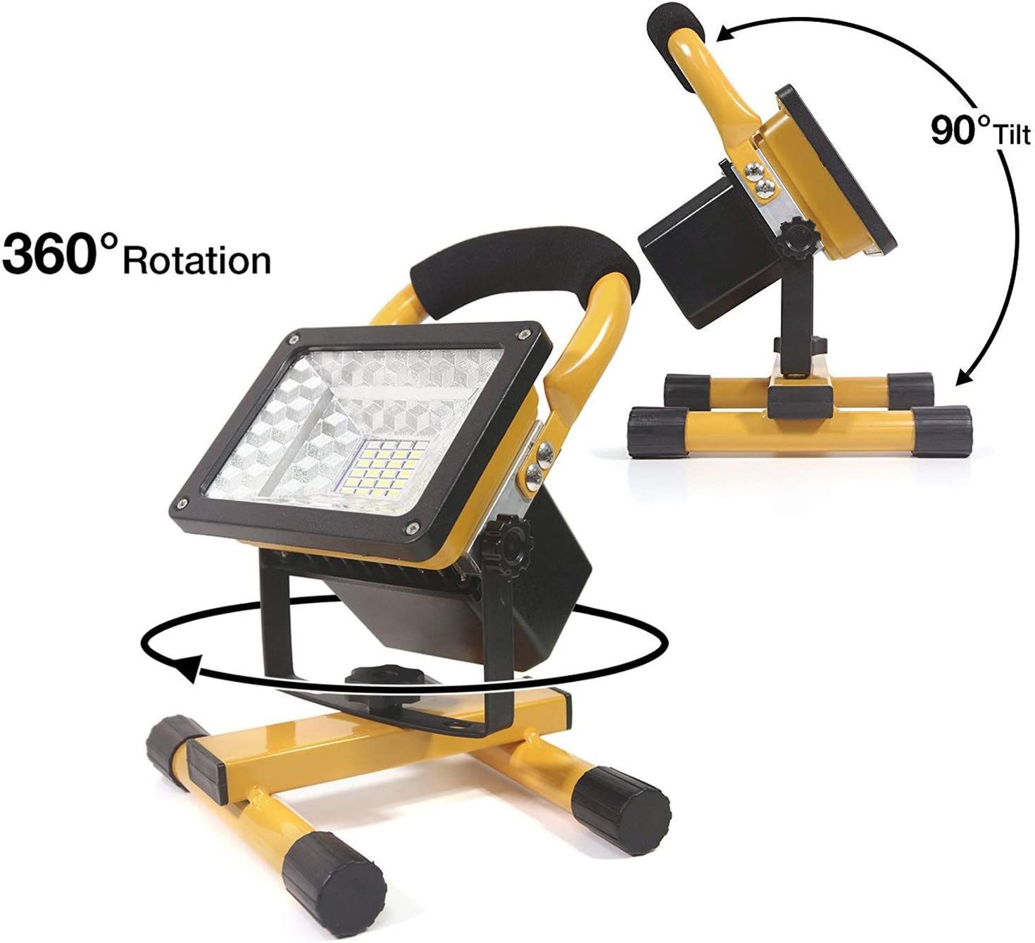 Rechargeable Portable LED Work Light with Stand,24LEDs,30W, Waterproof