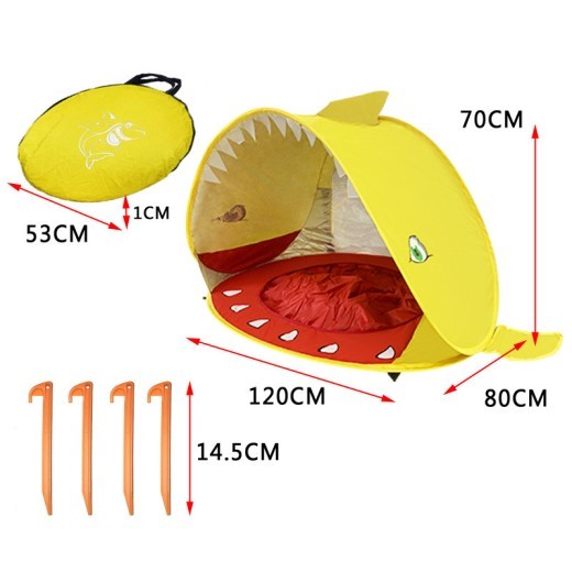 Children Babies Beach Tents Shade Bule