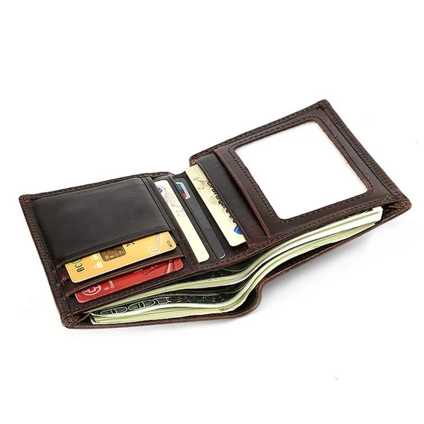 Men's Solid Color Embossed Vintage Wallet