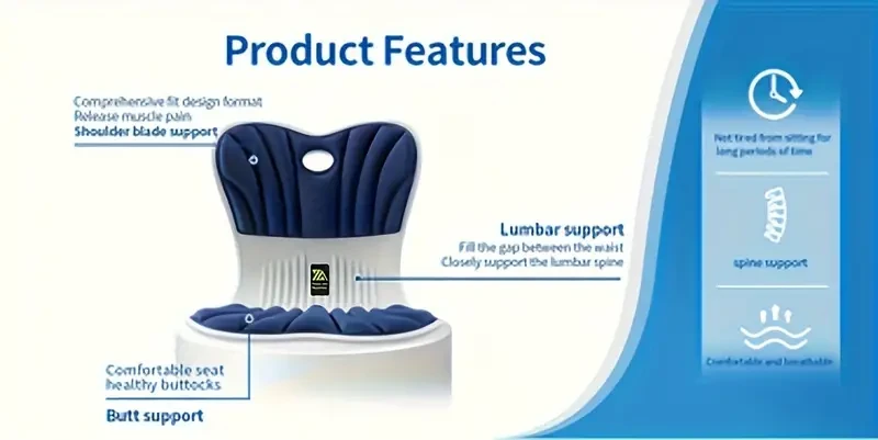 Ergonomic Lumbar Support Cushion: Relieves Pressure And Corrects Posture for Comfortable Sitting