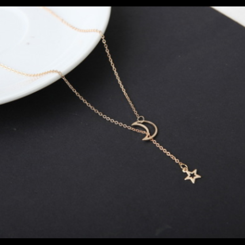 Simple Moon Star Necklace Clavicle Chain Short Necklace