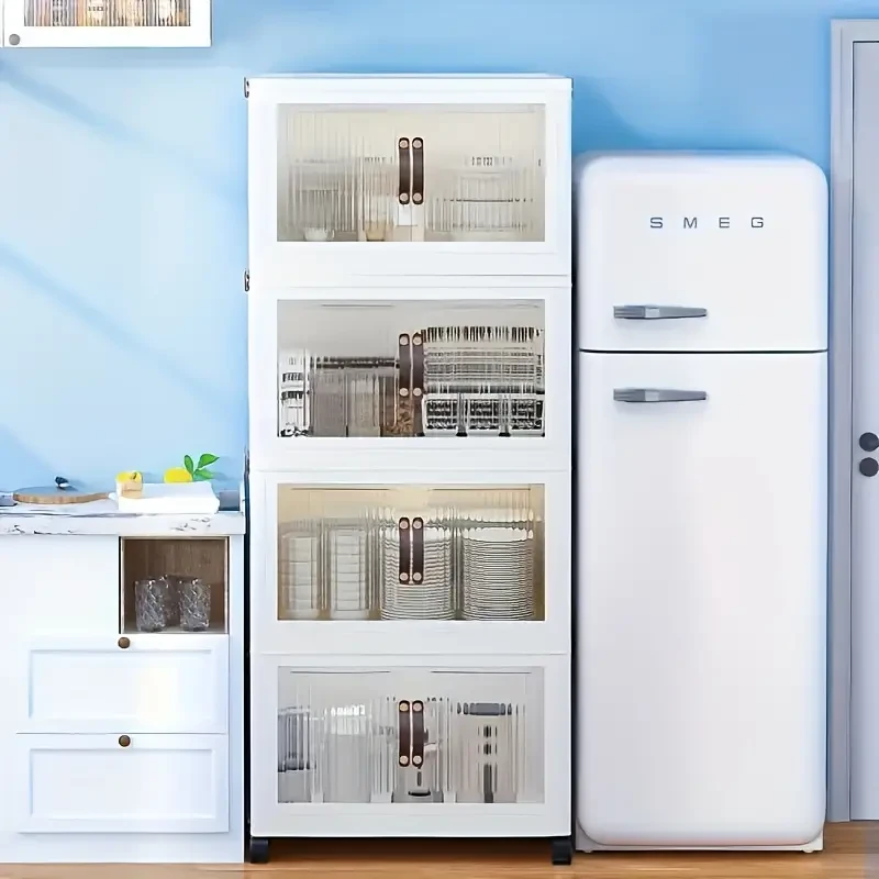 3/4 Layers Big Capacity Folding Storage Box Cabinet - Installation-Free Multi-Layer Plastic Rack