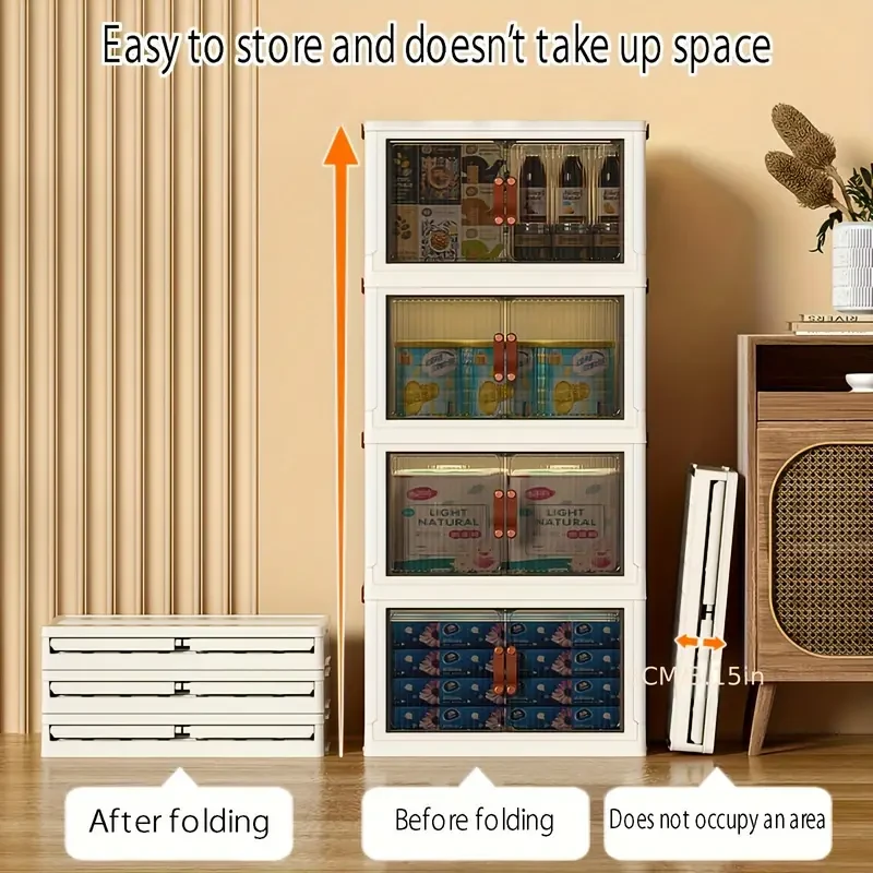 3/4 Layers Big Capacity Folding Storage Box Cabinet - Installation-Free Multi-Layer Plastic Rack