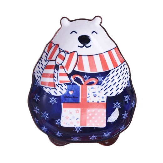 Animal Bakeware Hand-painted Underglaze Cartoon Tableware Plate Polar Bear Deep Plate