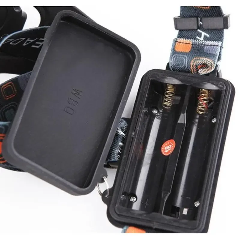 1pc Rechargeable LED Headlamp, 3x T6 6000LM, 4 Modes, CREE XM-L, Polished Metal, PVC Material, Battery-Powered with 18650 Lithium Battery, 36V Max Operating Voltage for Outdoor Activities