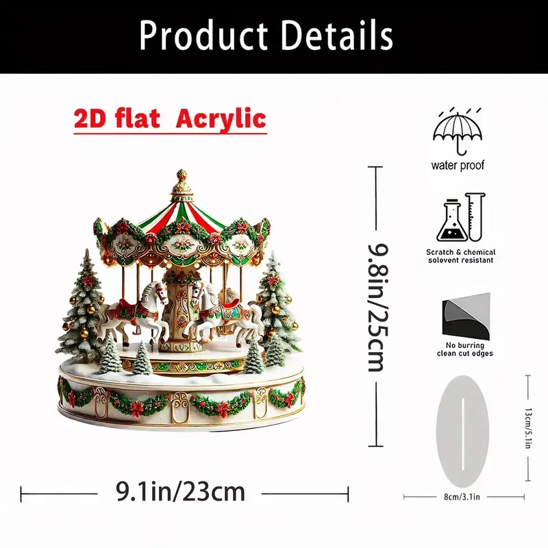 Acrylic Carousel Music Box - Tabletop Horse-Themed Decor