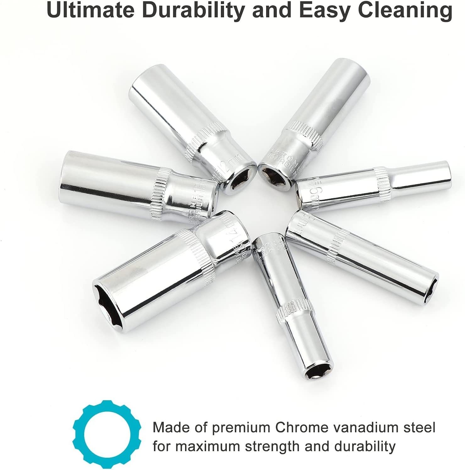 53 Pcs 1/4 inch Ratchet Socket Wrench Set Drive Bit Socket Extension Bar