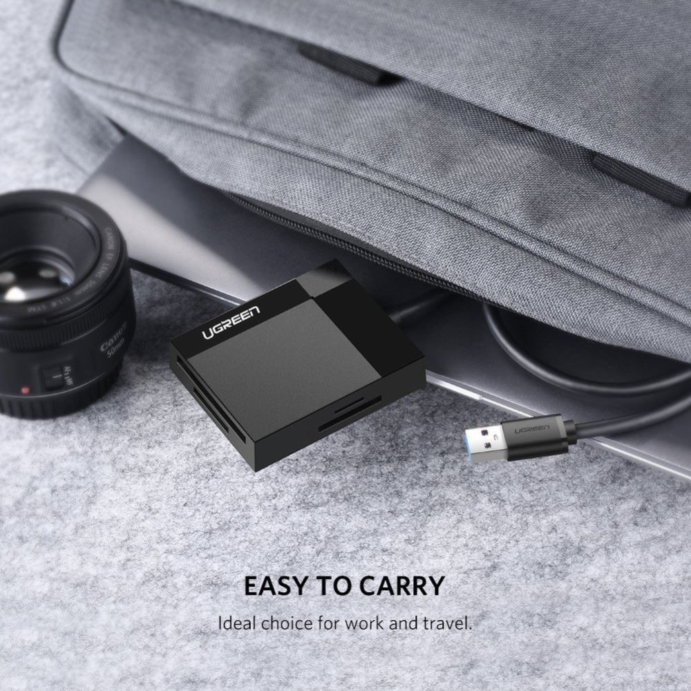 0.5M UGREEN SD TF CF MS Card Reader, USB 3.0 Adapter Read 4 Cards Simultaneously