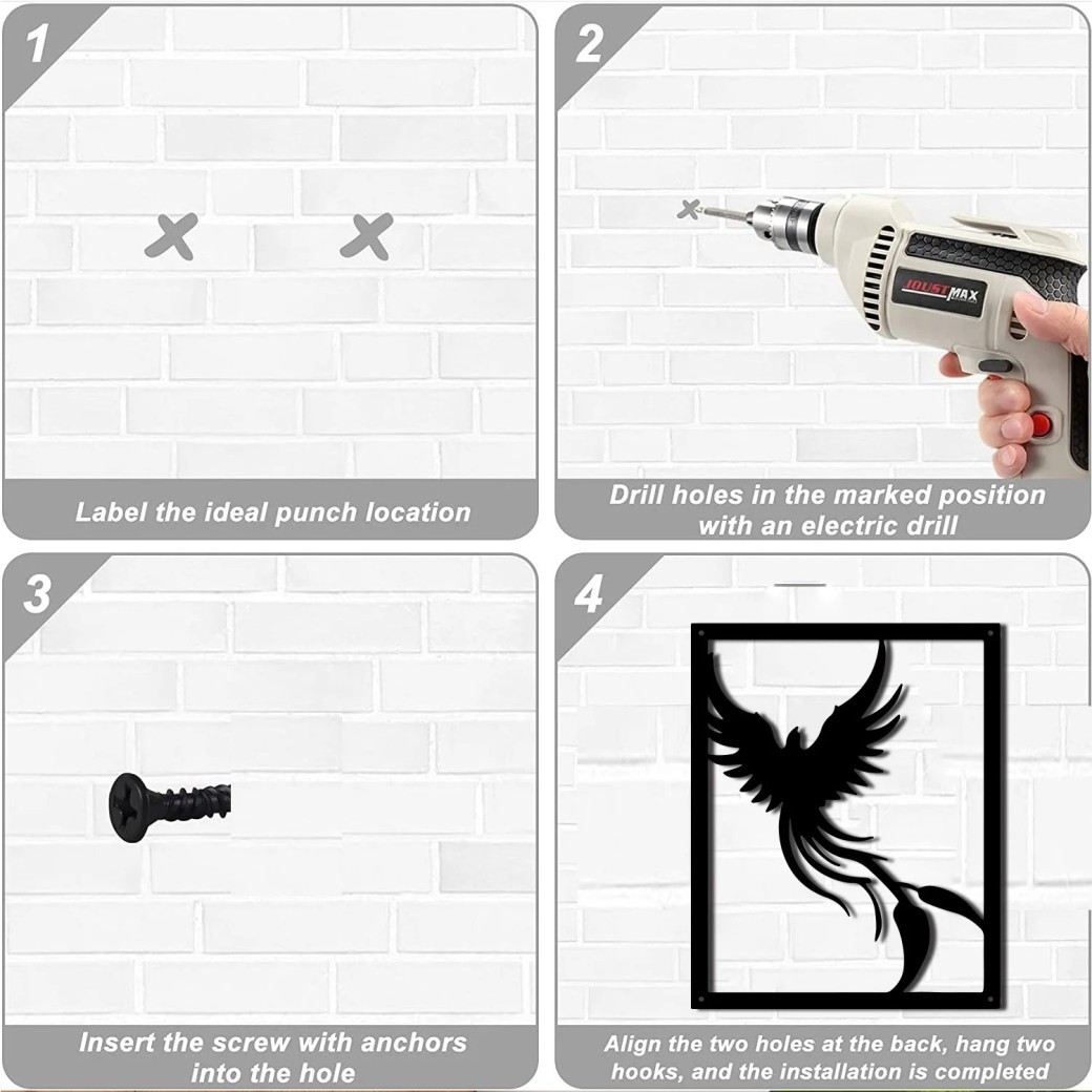 Phoenix Wall Decoration Metal Art Wrought Iron Crafts