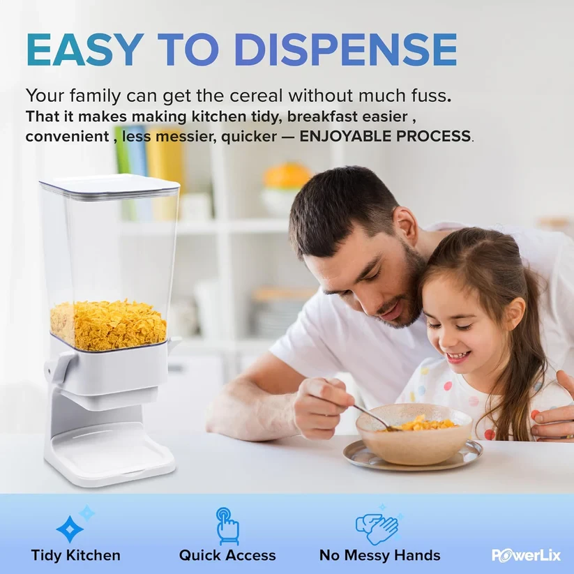 Easy Dispense Cereal Dispenser | Large Capacity & Hygienic Storage