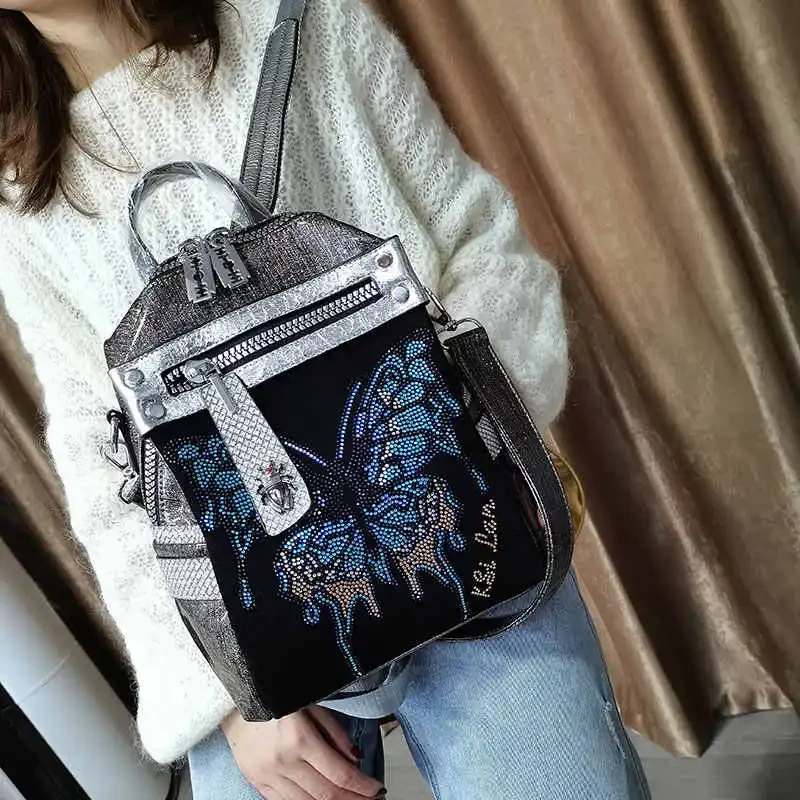 New Delicate Rhinestone Personality Butterfly Shoulder Bag