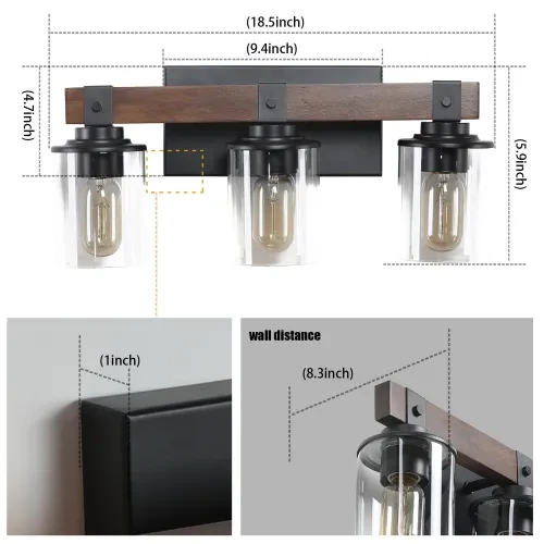 3 Lamps Farmhouse Dresser Lamps