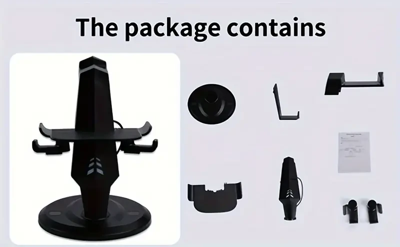 Oculus Accessories Charging Stand for Oculus Quest 2 Headset with LED Indicator and Oculus Controllers Organizer and Cable/headphone Holder, Quest 2 Accessories Stand Holder Supports Charging Headset with Type C Cable, VR Controllers Holder Stand