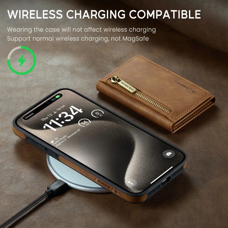 Magnetic Wireless Charger Phone Case with Card Holder