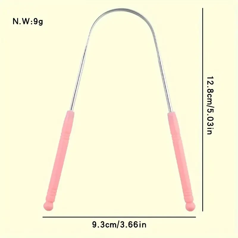 1pcs Stainless Steel Tongue Scraper with Comfort Grip Handle