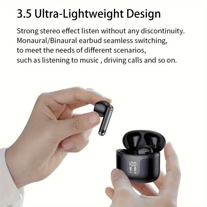 Wireless Headphones, 13MM Speaker, Built-in Noise Canceling Microphone, Type-C Fast Charging Case, Suitable For IPhone/Android Phones