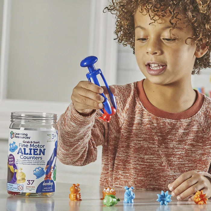 Grab & Sort Fine Motor Alien Counters