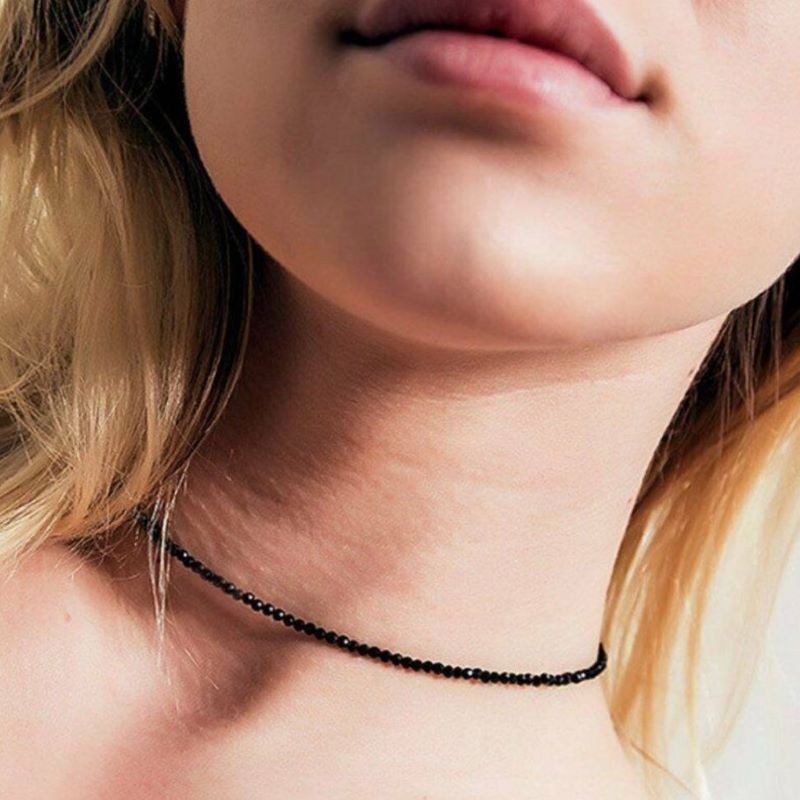 Fashion Simple Black Beads Choker Necklace