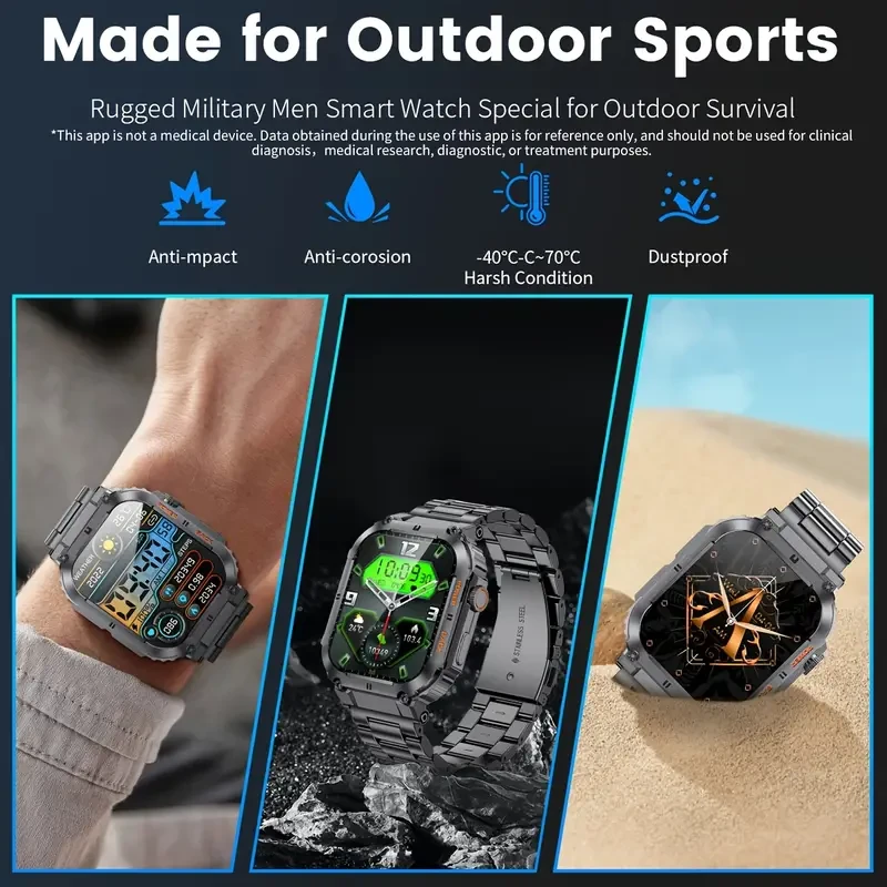 Men's Smart Bracelet - Wireless Call and Music Smartwatch with Multi-Sport Mode