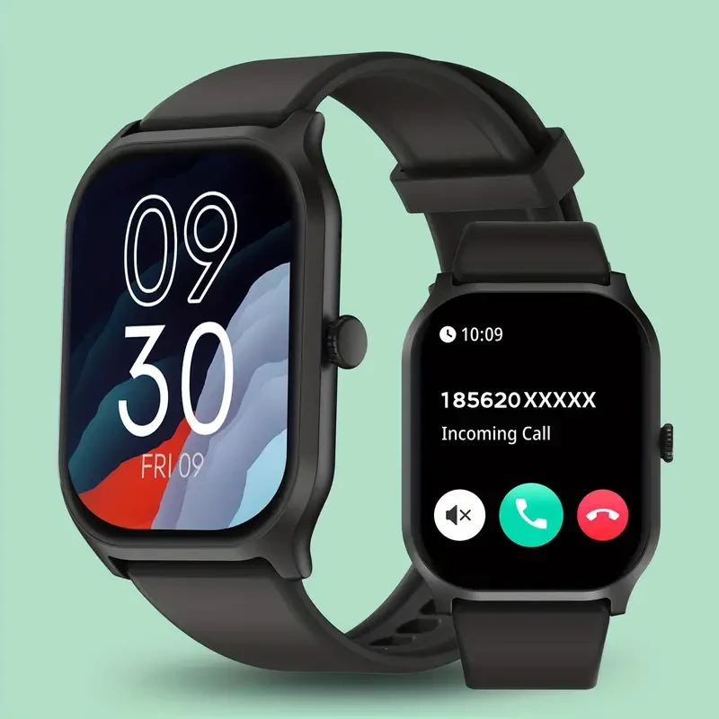 Smart Watch with 2.01 Inch Square Screen - Answer & Make Calls, Message Push, 100+ Sports Modes, Fitness Tracker, Pedometer, Music Control, Outdoor Smartwatch for Android and iOS