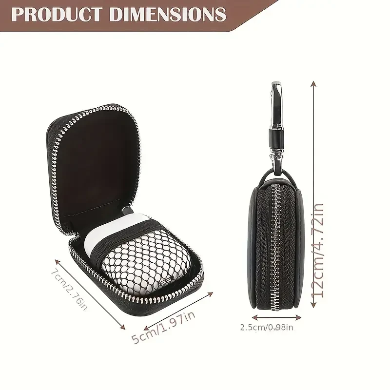 Luxury Heart Pattern Faux Leather Carrying Case for AirPods - Small, Portable, Protective Earphone Storage Pouch with Mesh Pocket & Keychain - Perfect for Wireless Headphones and USB Cables