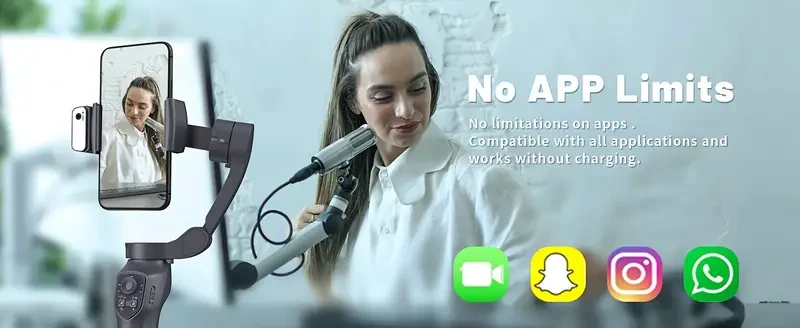 COMITOK L7C Smart 3-Axis Handheld Gimbal with Wireless, Gesture Control & Built-in Fill Light - Perfect for Smooth Videos, Live Streaming & Vlogging