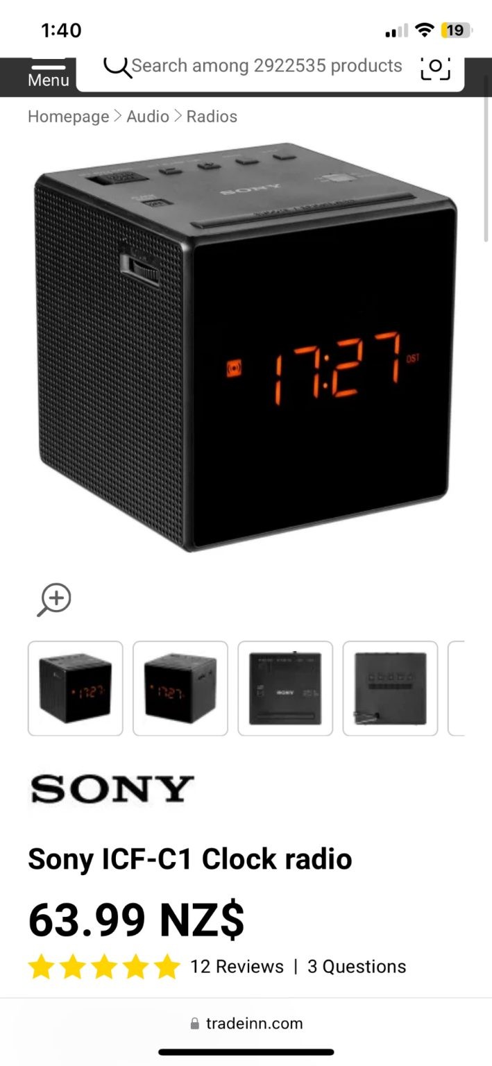 Sony clock radio