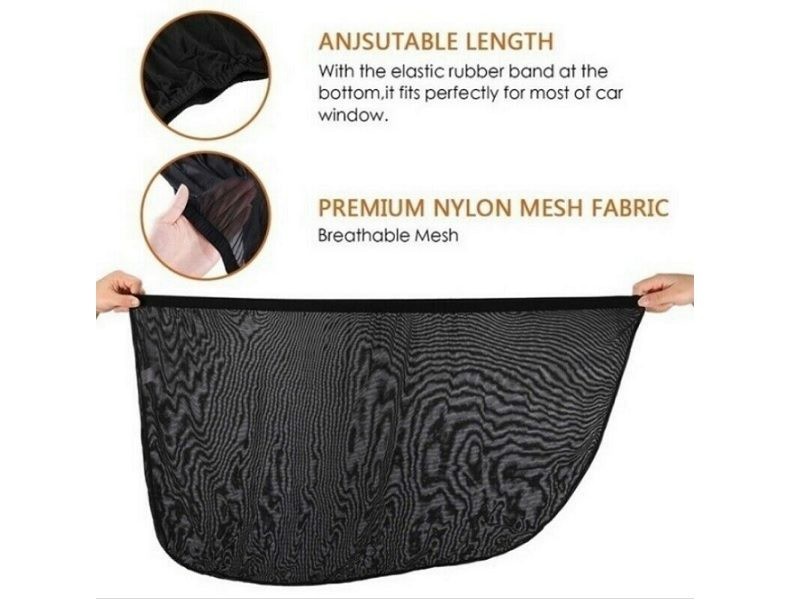 SUV Pickup-Truck Front & Rear Side Window Sun Shade Cover Visor Mesh Shield