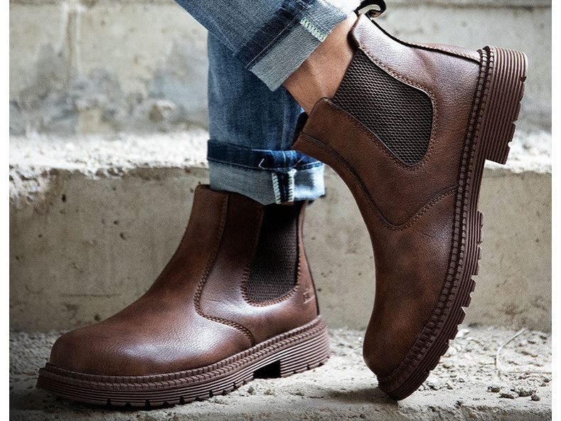 Women Steel Cap Work Boots Slip On Safety Oiled Leather Puncture Proof size 8-13