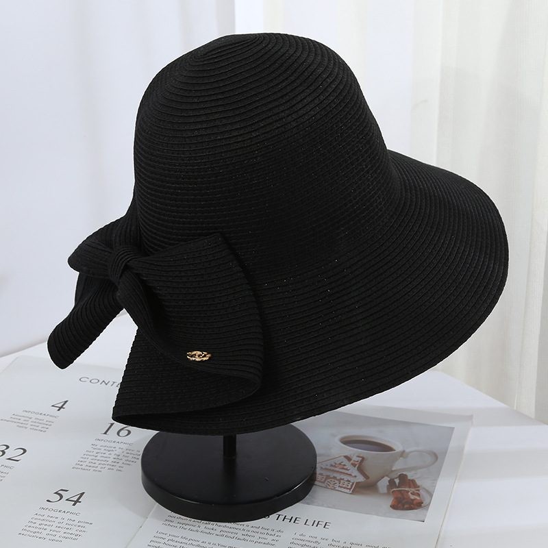 Women Lady Sun Straw Hat Wide Brim Floppy Derby Summer Beach Cap 5 Colours