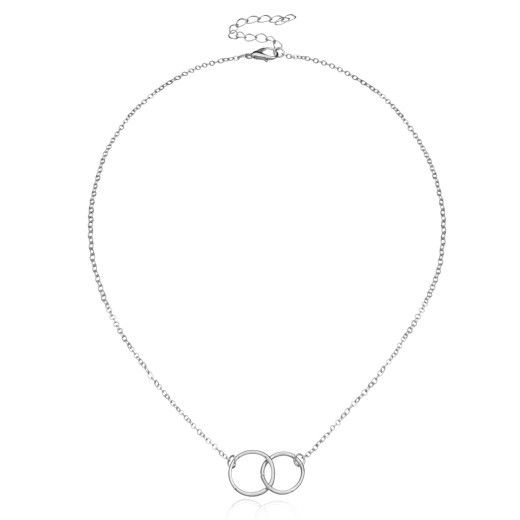 Women's Necklace Alloy Copper Ring Pendant Lock Bone Chain