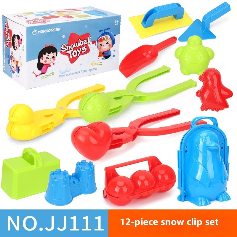 Children's Outdoor Snow Shark Cute Cartoon Snowball Gun Launcher Clip Fight Toy