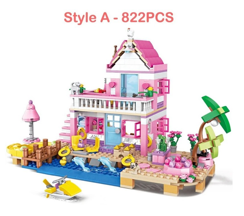 Building Blocks Seaside Villa Dream Castle Tree House House