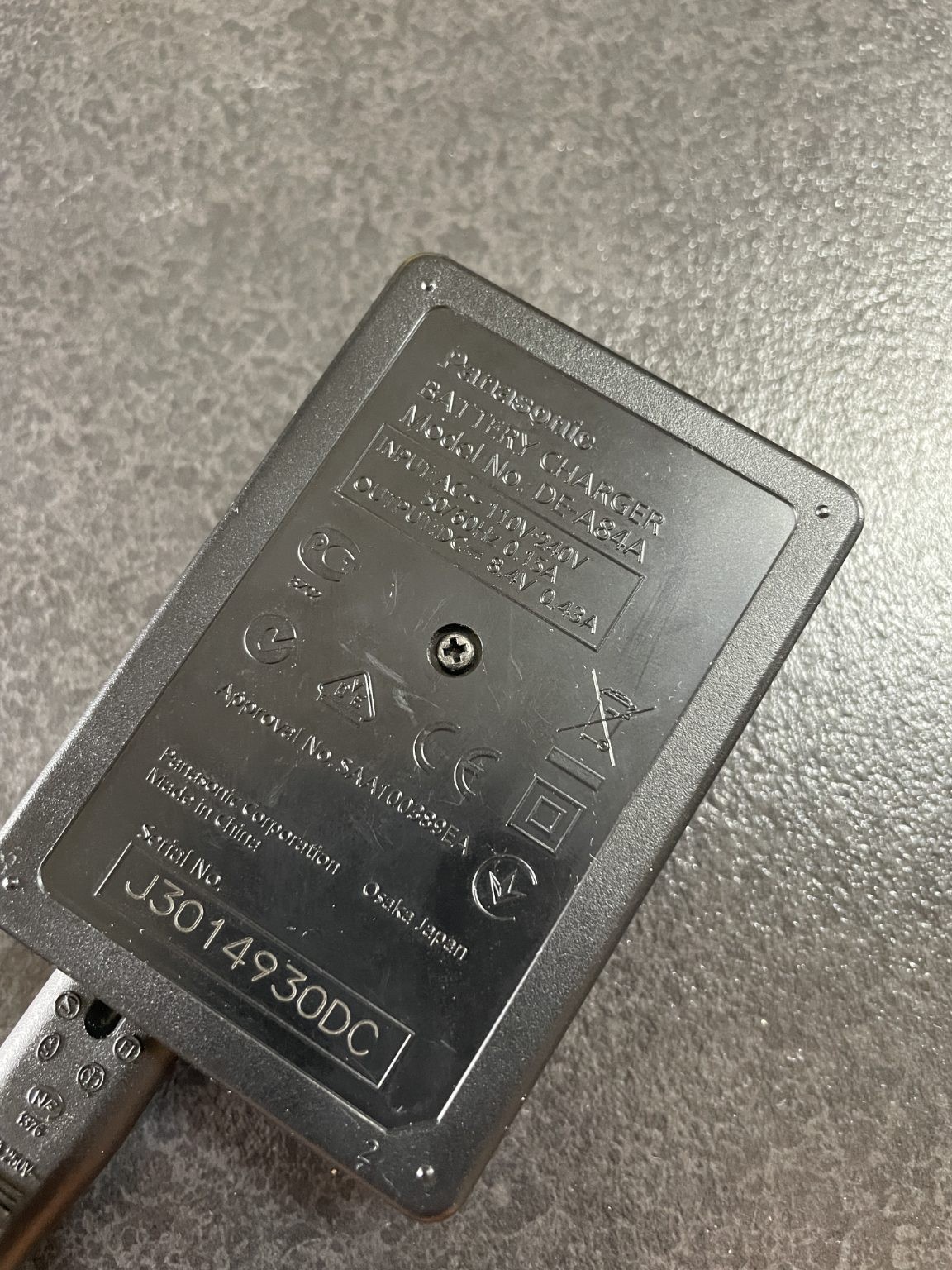 Lumix DE-A84 Charger and power cable - Very Good Condition