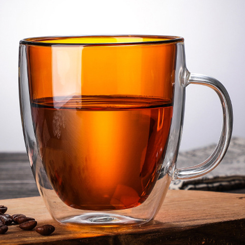 High borosilicate glass double cup coffee cup