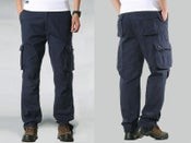 32-44 Navy Men Multi-pocket Cargo Pants Outdoor Trousers Hiking Camp