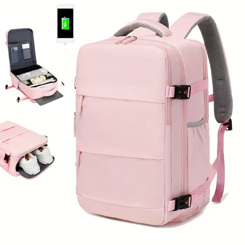 Men's Travel Backpack, Waterproof Computer Backpack, With Shoe Compartment, Computer Carry-on Backpack