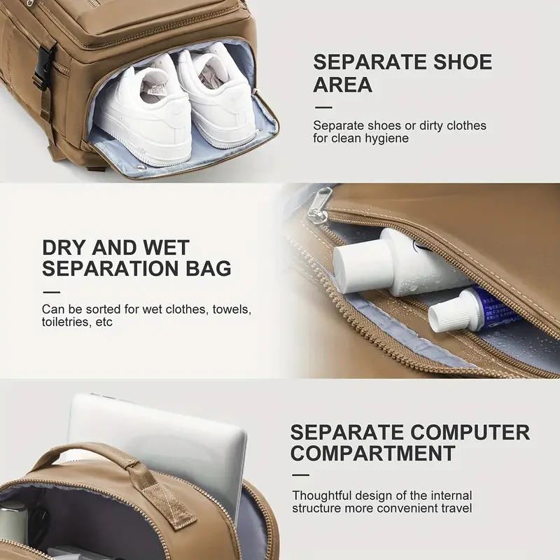 Versatile Luggage Backpack with Shoes Compartment - Urban Hiking, Commuter Laptop, and Fitness Storage Bag