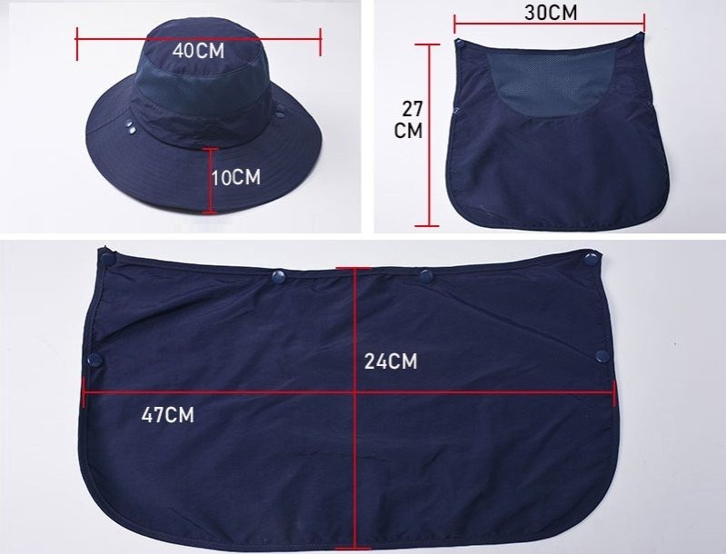 Men Sun Hat Wide Brim Bucket Hats Outdoor Fishing Hiking Cap UV Protection