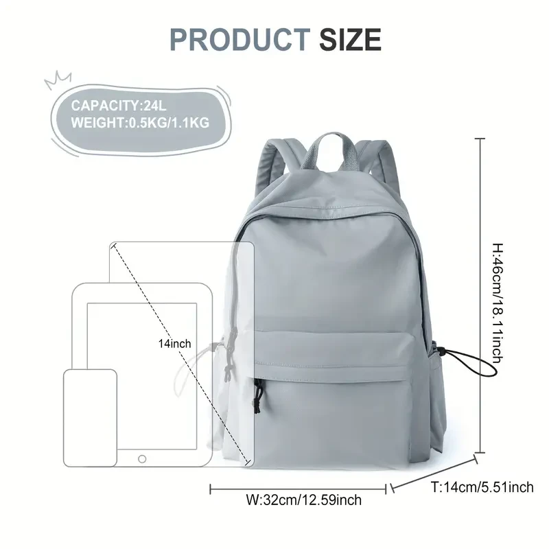 Upgraded Student Laptop Backpack - Waterproof, Lightweight, Large Capacity School Bag for Men and Women