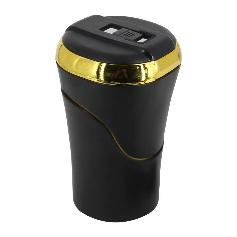 Smokeless USB Rechargeable Push-Pull Car Ashtray with LED Light